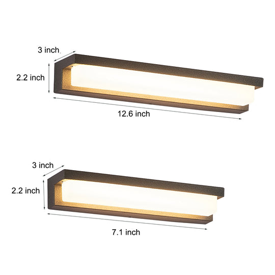 Contemporary Rectangle Weatherproof Stainless Steel Outdoor Wall Light