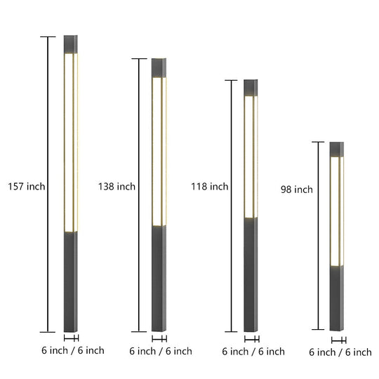 Outdoor Bollard Light Waterproof Garden Solar LED Landscape Lighting