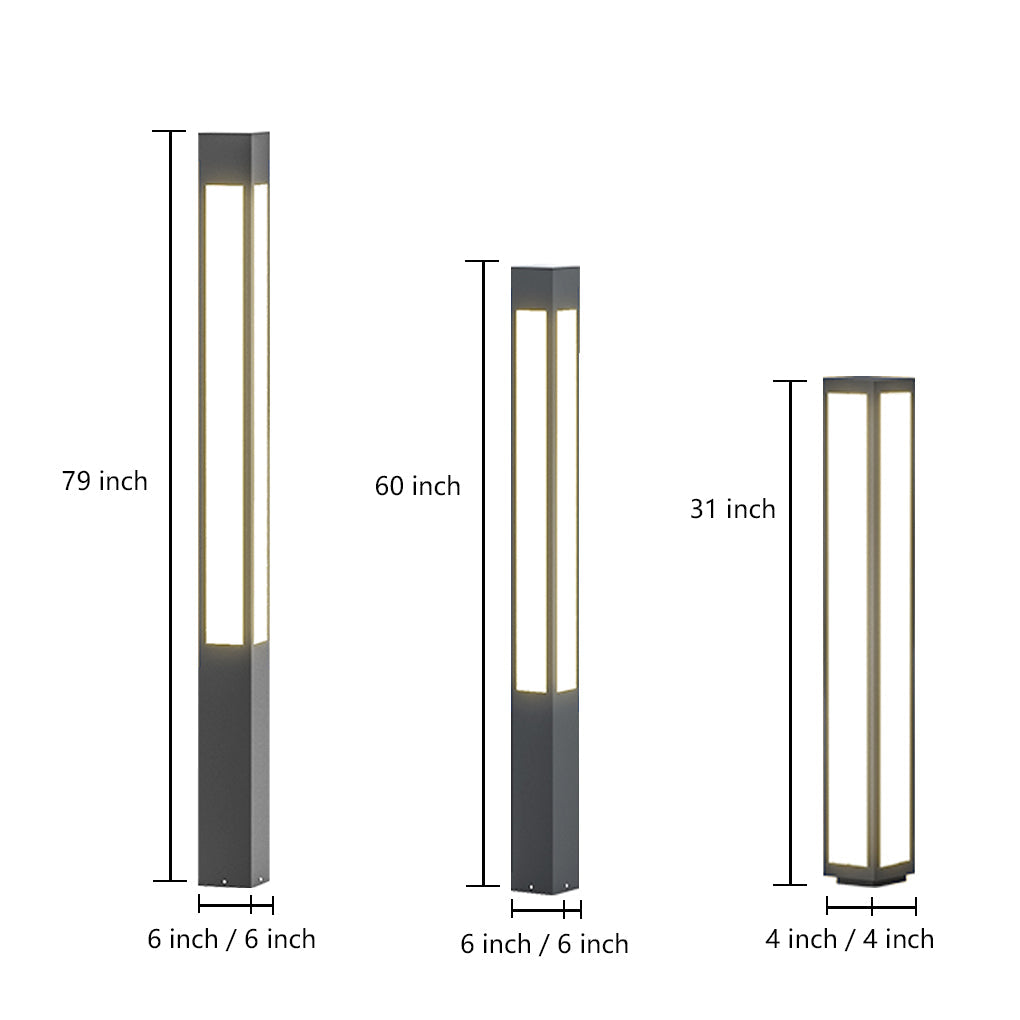 Outdoor Bollard Light Waterproof Garden Solar LED Landscape Lighting