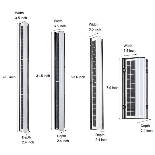 Long Acrylic LED Solar Outdoor Wall Light Waterproof Linear Lamp