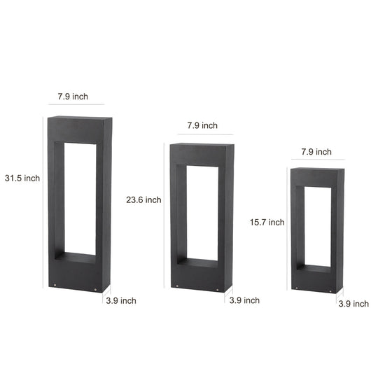 Rectangular Frame Slim LED Lawn Light Sleek and Durable Outdoor Illumination