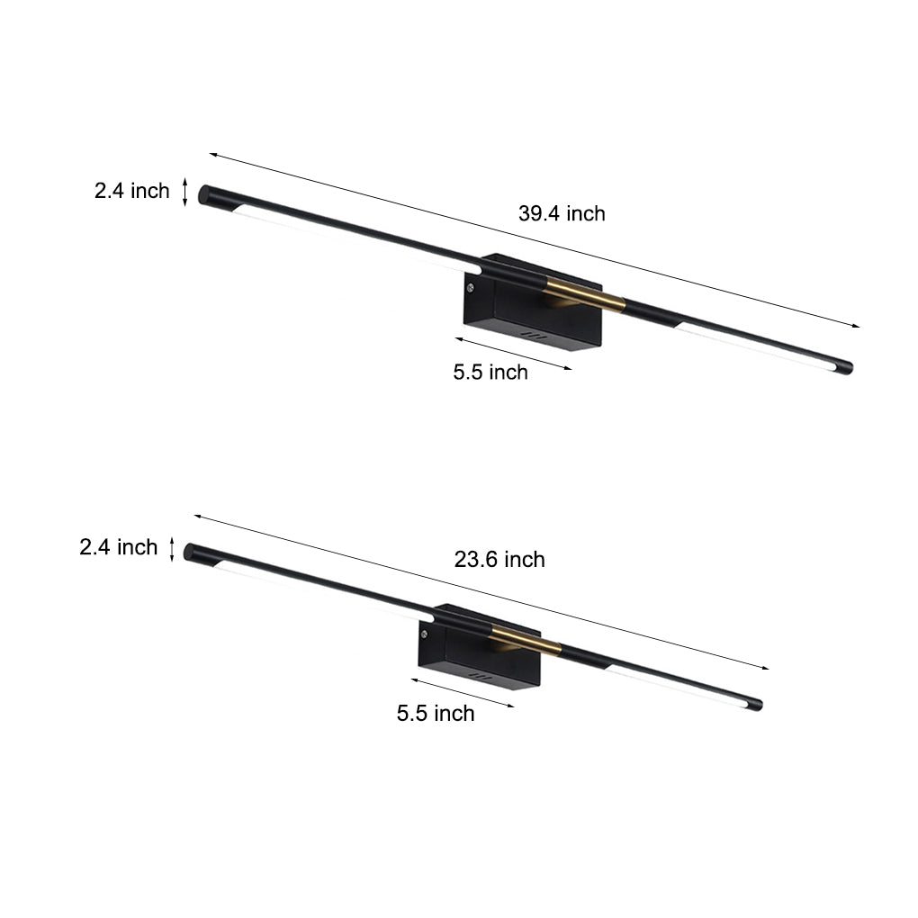 Black &amp; Gold Linear LED Bathroom Vanity Light Bar