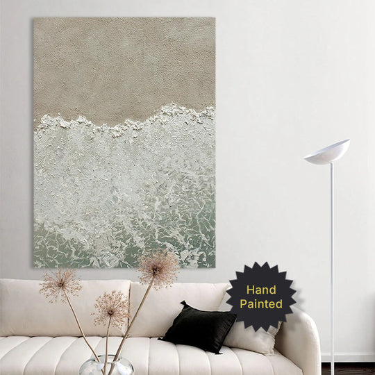 Hand Painted Abstract Seascape Textured Canvas Art