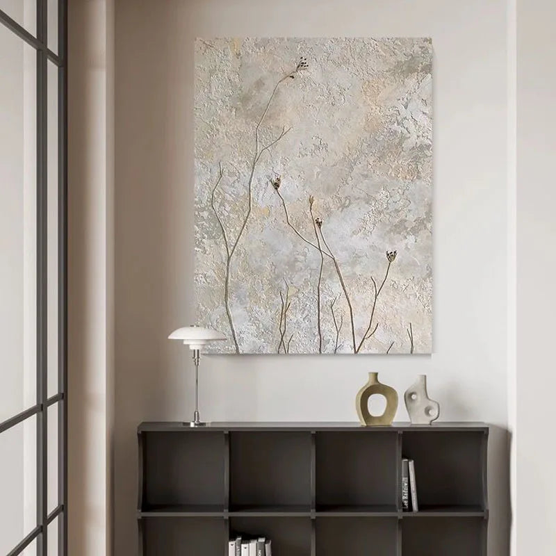 Large Format Hand Painted Wild Flower Canvas Wall Art