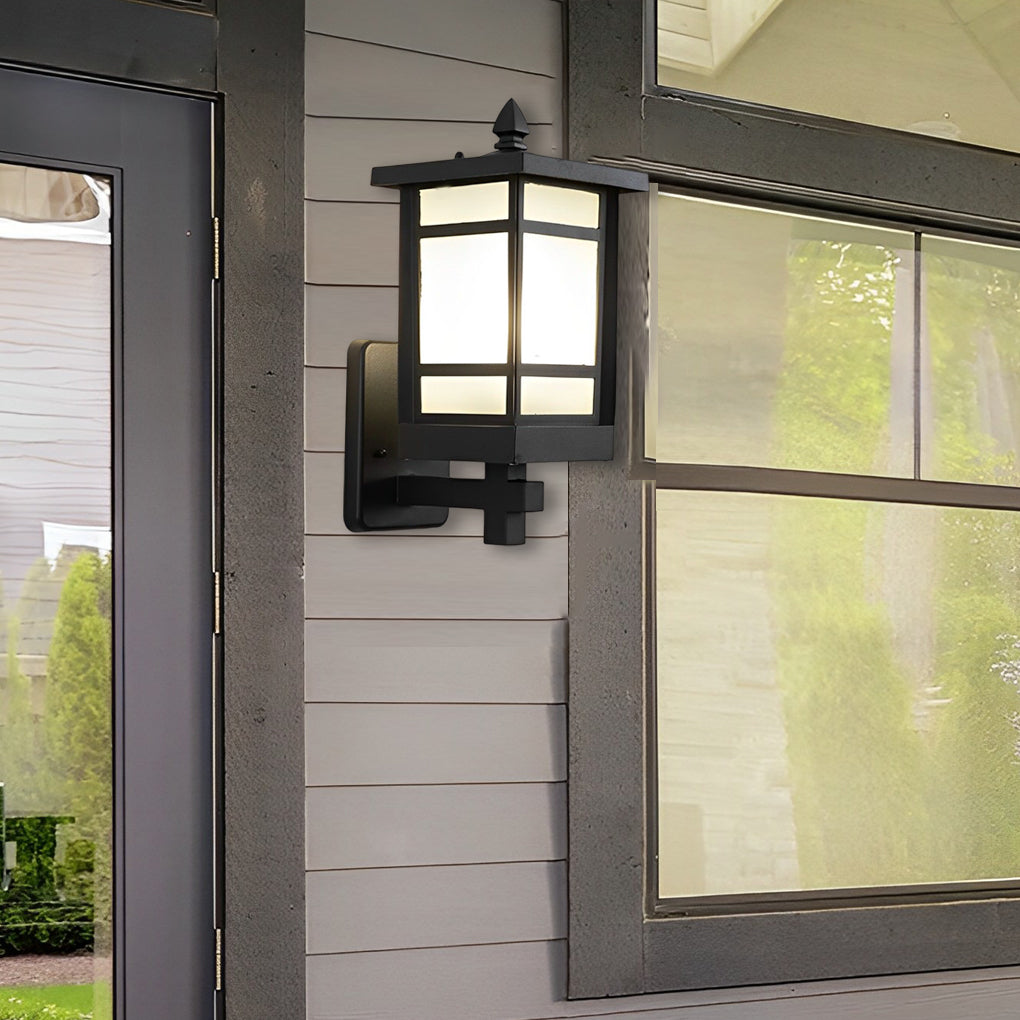 Vintage Waterproof LED Glass Matte Black Retro Wall Lamp – Exterior Lighting