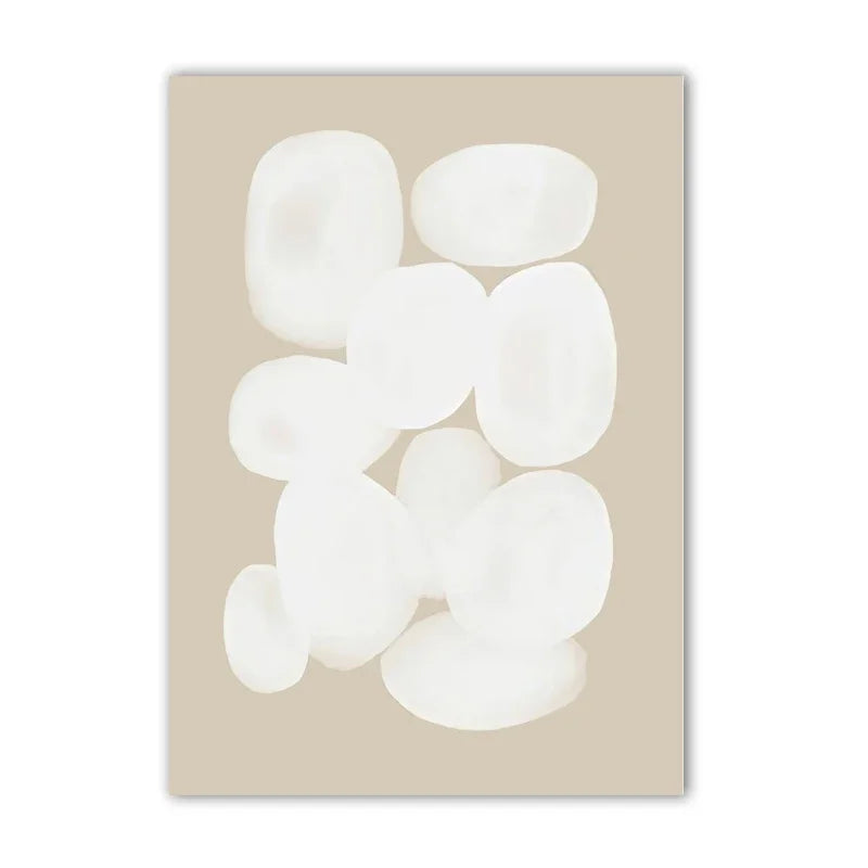 Minimalist Beige Gray Abstract Canvas Gallery Wall Art