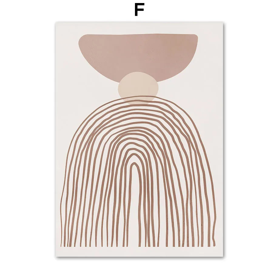 Minimalist Abstract Boho Leaf Line Art Botanical Canvas Wall Art