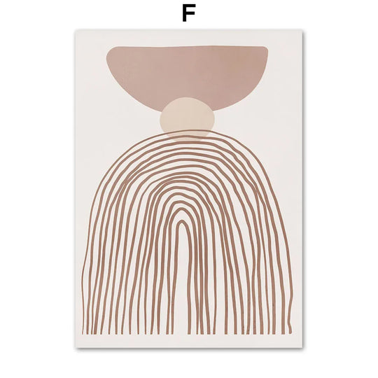 Minimalist Abstract Boho Leaf Line Art Botanical Canvas Wall Art