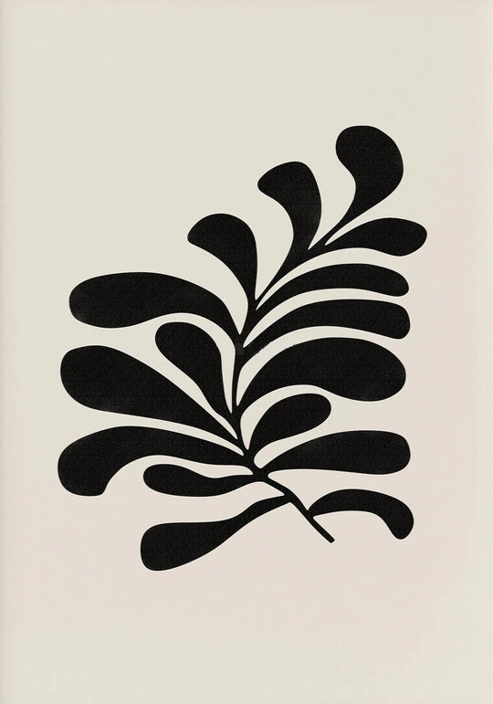 Minimalist Abstract Botanical Leaf Canvas Wall Art Print