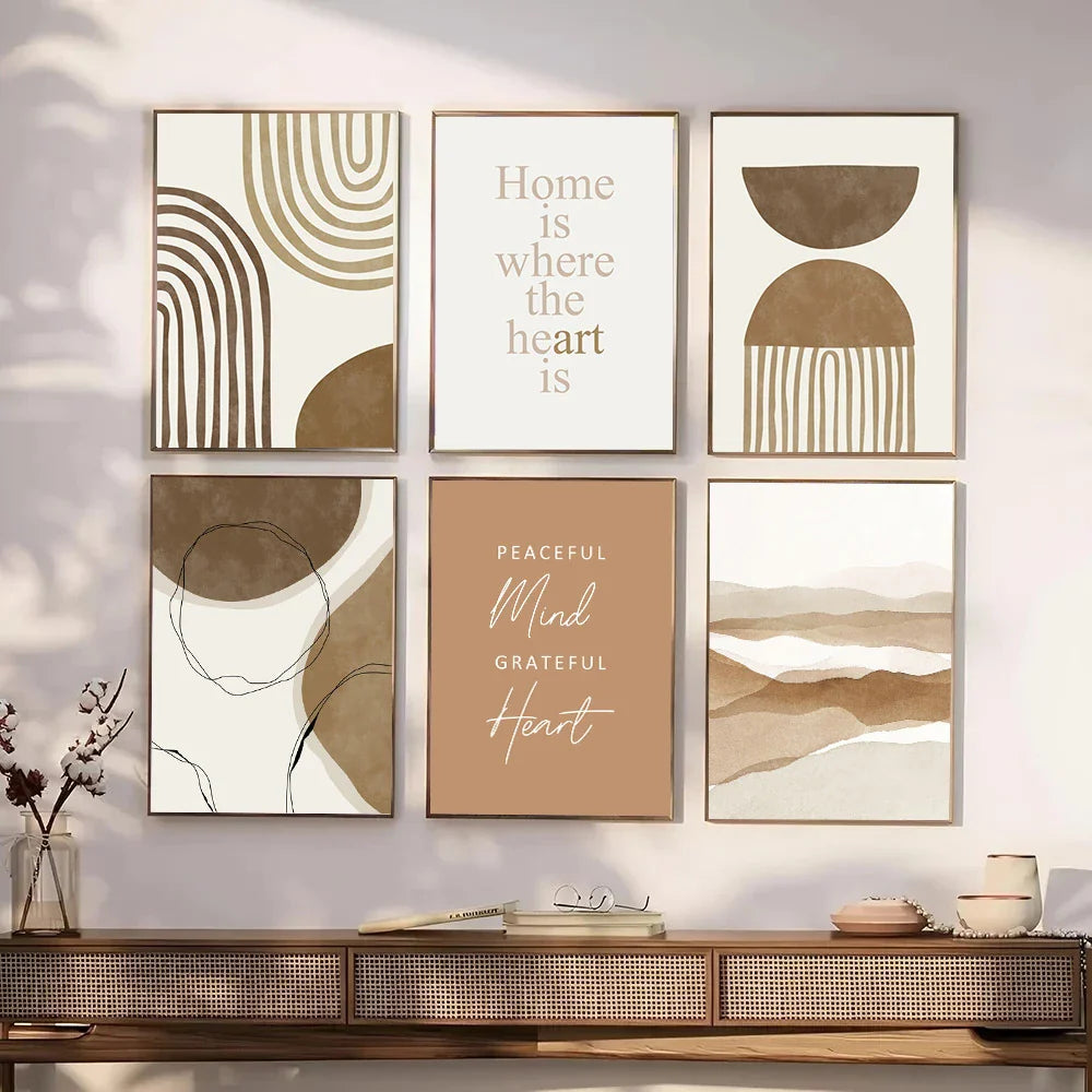 Minimalist Abstract Mindfulness Quote Canvas Wall Art