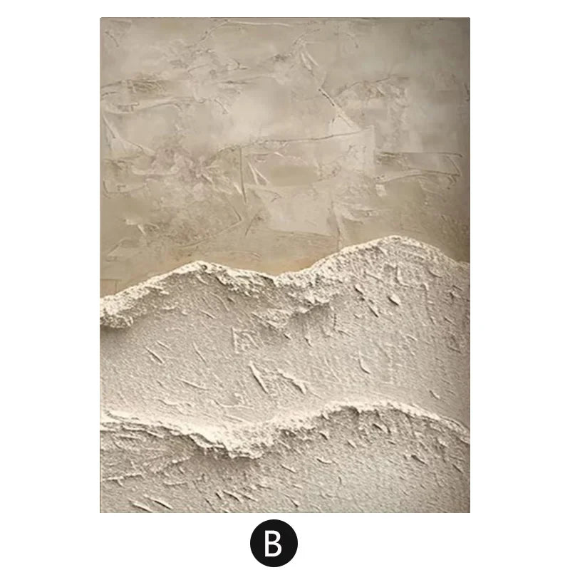 Minimalist Beige Coastal Abstract Canvas Wall Art