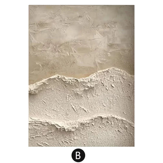 Minimalist Beige Coastal Abstract Canvas Wall Art