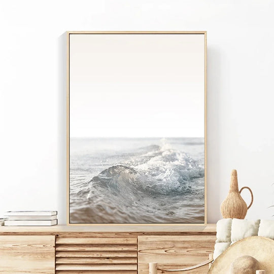 Minimalist Lake Pier Coastal Canvas Wall Art Unframed