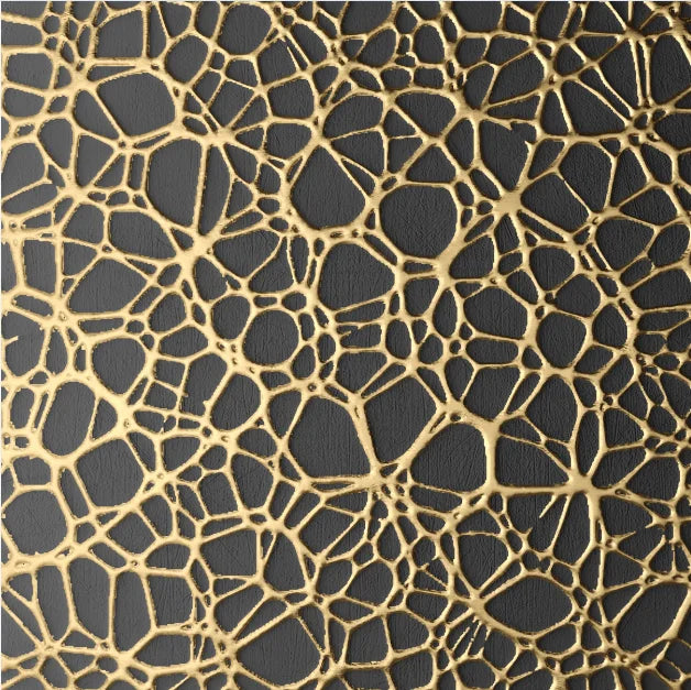 Black Golden Abstract Geometric Square Canvas Wall Art