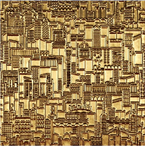 Black Golden Abstract Geometric Square Canvas Wall Art