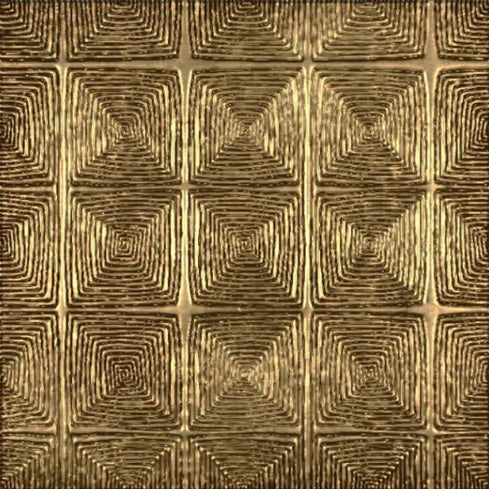 Black Golden Abstract Geometric Square Canvas Wall Art