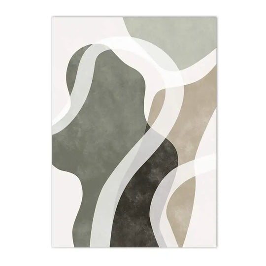 Modern Abstract Botanical Line Art Canvas Wall Art Unframed