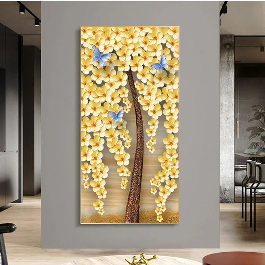Modern Abstract Botanical Floral Canvas Wall Art