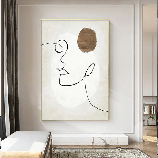 Modern Abstract Figure Line Art Canvas Wall Art Unframed