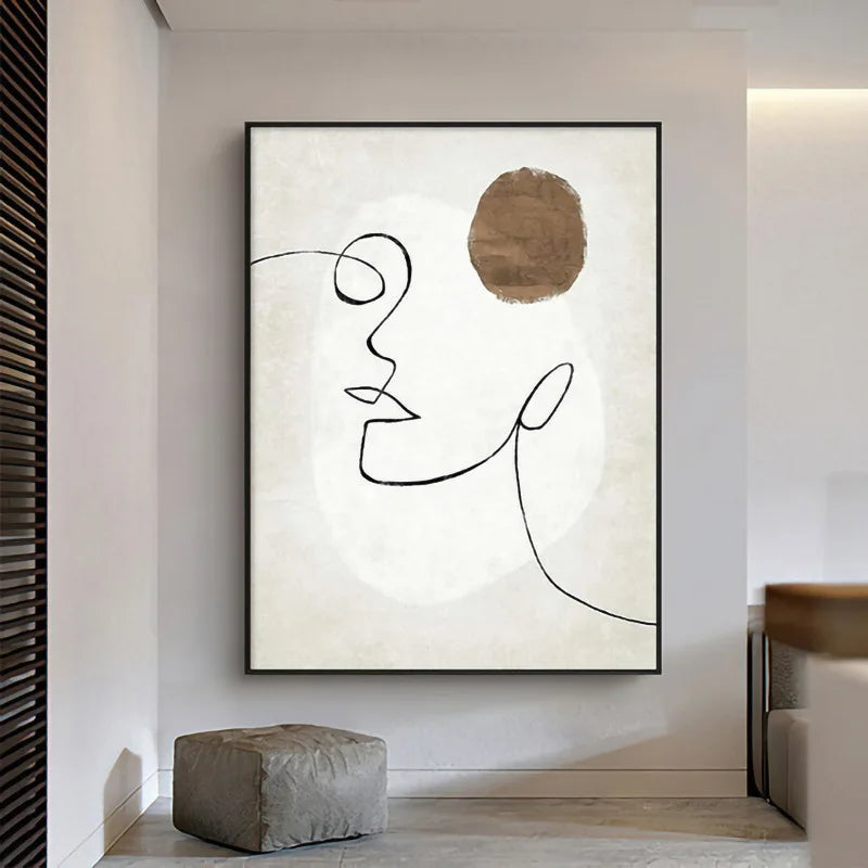 Modern Abstract Figure Line Art Canvas Wall Art Unframed