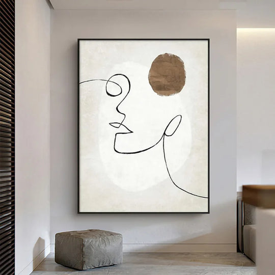 Modern Abstract Figure Line Art Canvas Wall Art Unframed