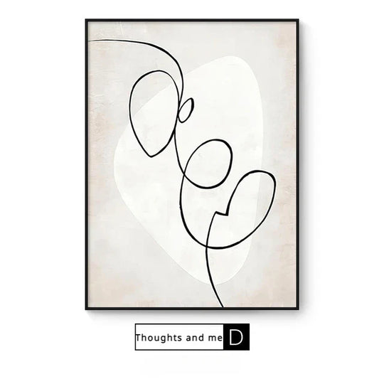 Modern Abstract Figure Line Art Canvas Wall Art Unframed