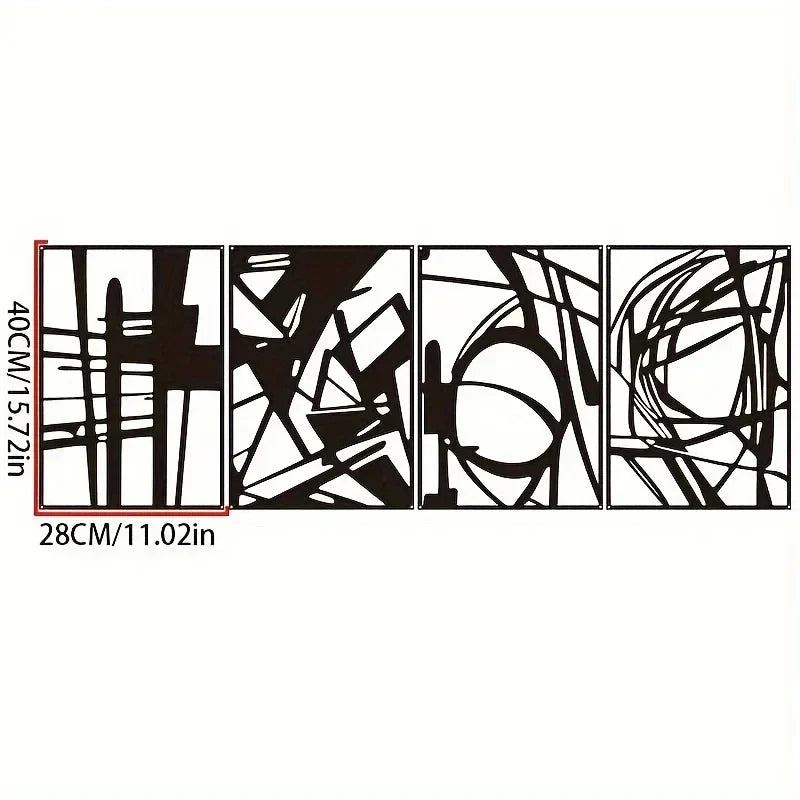 Modern Abstract Black Metal Wall Art Decor