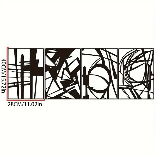 Modern Abstract Black Metal Wall Art Decor