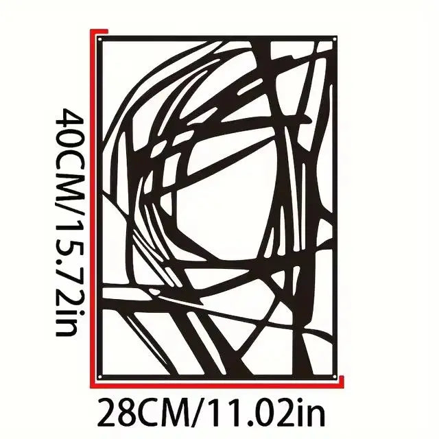 Modern Abstract Black Metal Wall Art Decor