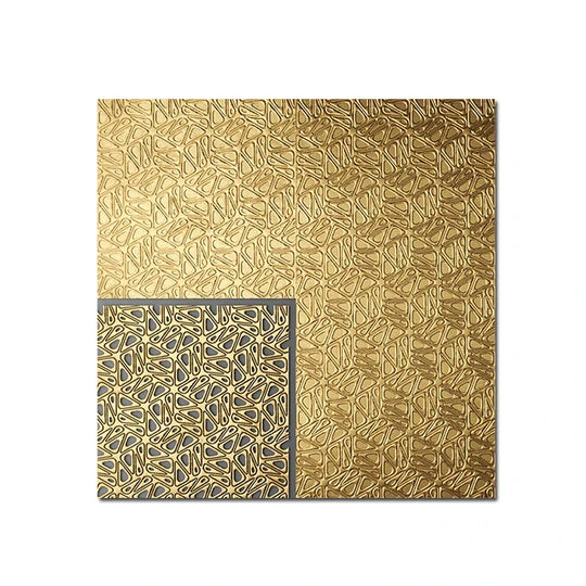 Abstract Black Golden Geometric Square Canvas Wall Art