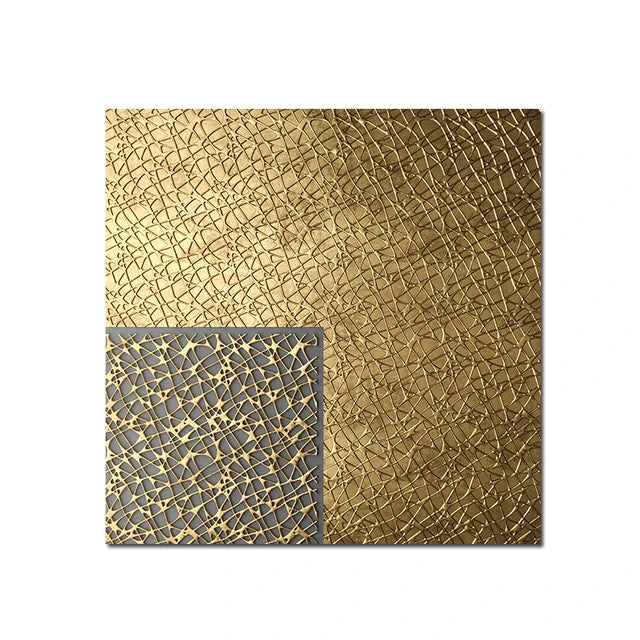 Abstract Black Golden Geometric Square Canvas Wall Art