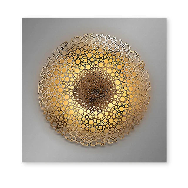 Abstract Black Golden Geometric Square Canvas Wall Art