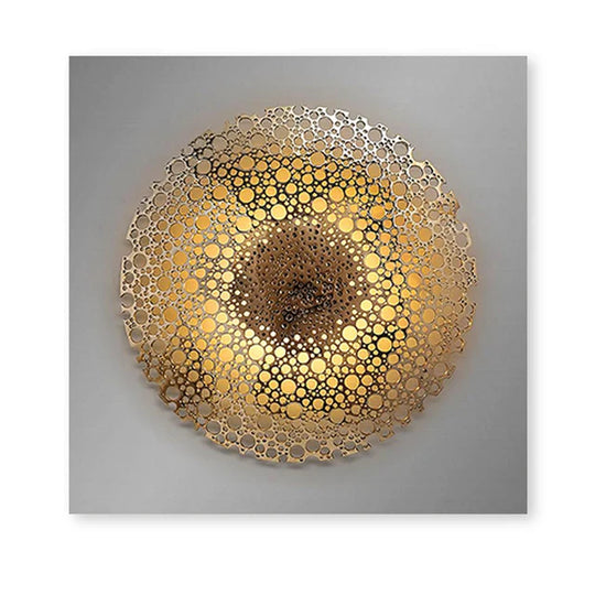 Abstract Black Golden Geometric Square Canvas Wall Art