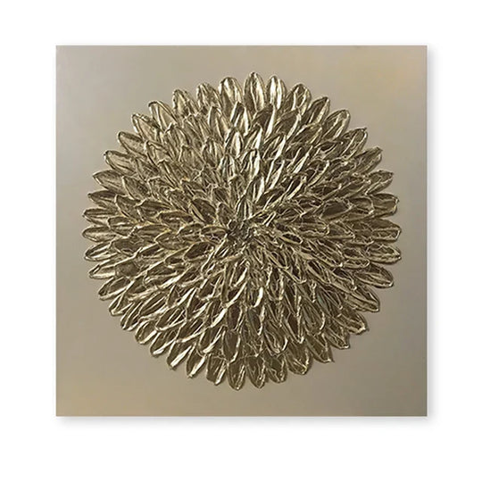 Abstract Black Golden Geometric Square Canvas Wall Art