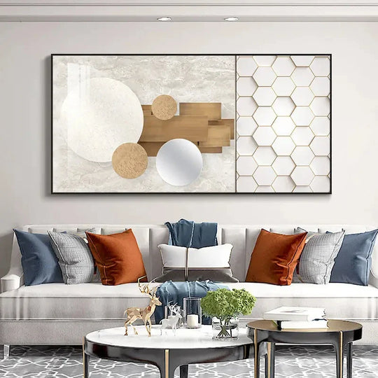 Abstract Celestial Geometry Canvas Wall Art