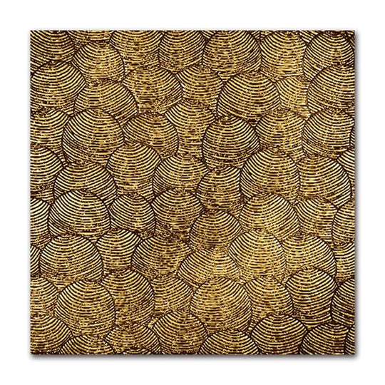 Abstract Golden Geometric Square Canvas Wall Art