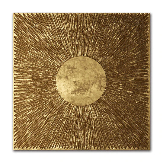 Abstract Golden Geometric Square Canvas Wall Art