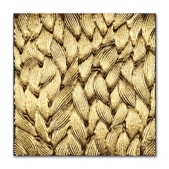 Abstract Golden Geometric Square Canvas Wall Art