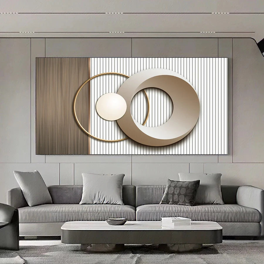 Abstract Sun Moon Geometric Canvas Wall Art
