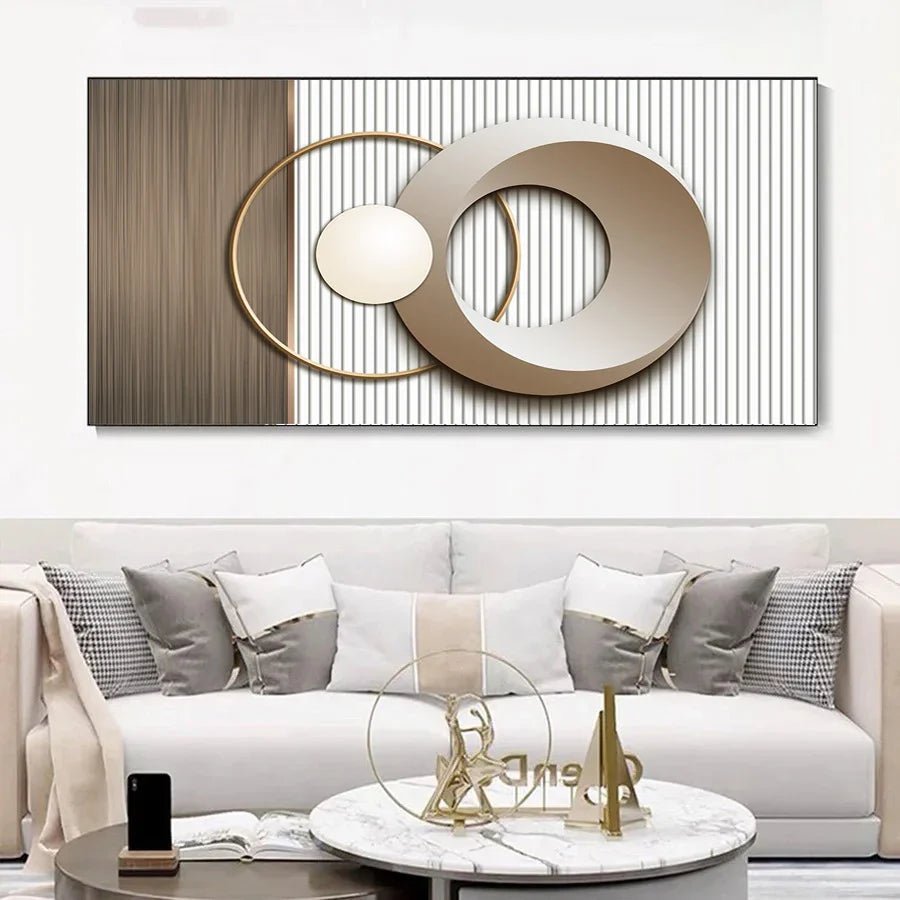 Abstract Sun Moon Geometric Canvas Wall Art