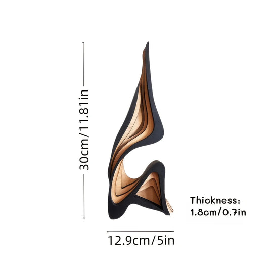 Abstract Wavy Wood Sculpture Table Decor Accent