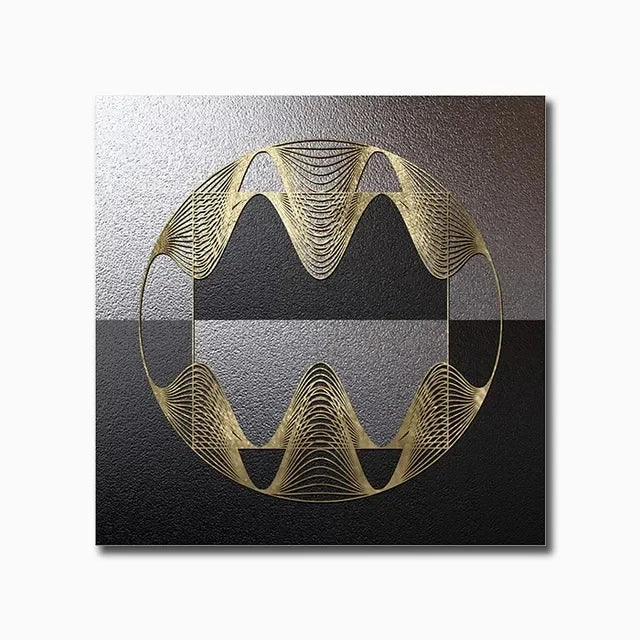 Black Golden Abstract Geometric Canvas Wall Art