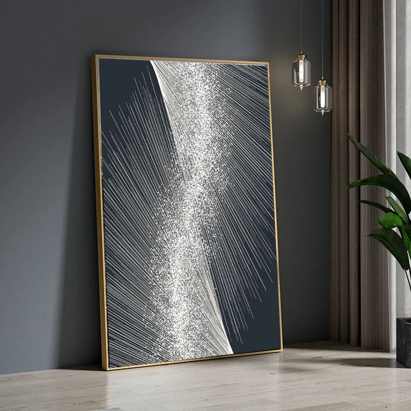 Modern Aesthetics Metal Line Art Canvas Wall Art
