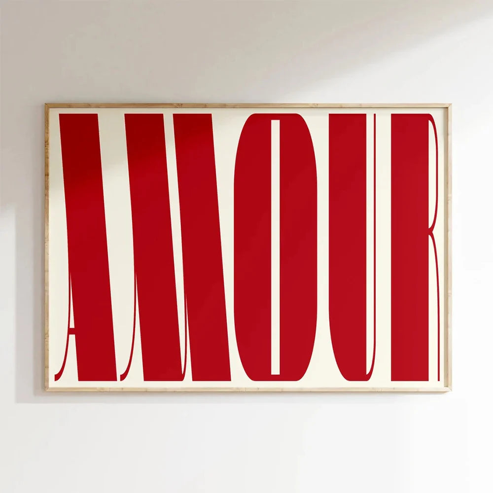 Modern Love Typographic Wall Art Canvas Print
