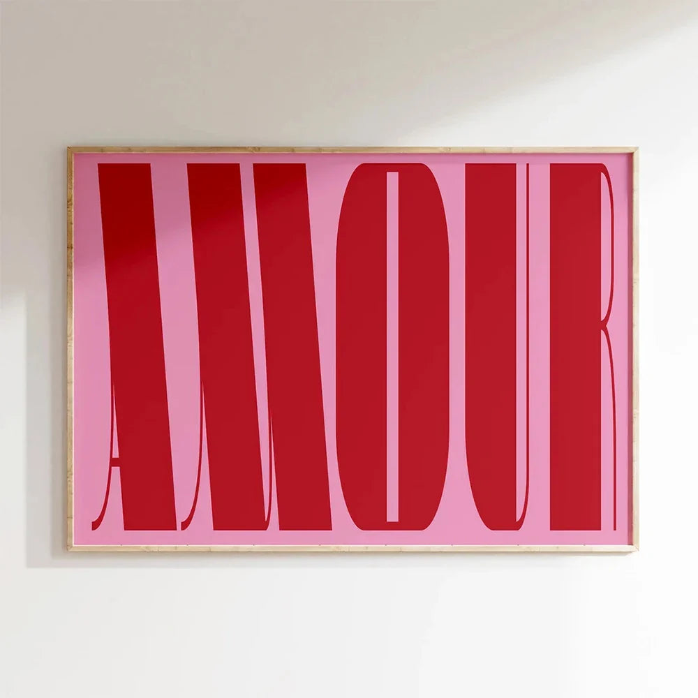 Modern Love Typographic Wall Art Canvas Print