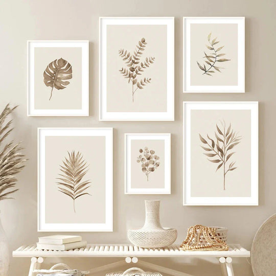 Monstera Fern Leaf Botanical Specimen Canvas Wall Art