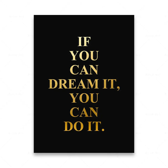Motivational Words Black and White Canvas Wall Art Print