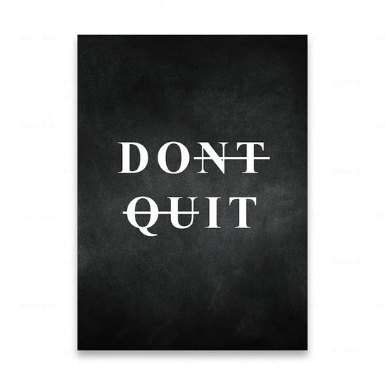 Motivational Words Black and White Canvas Wall Art Print