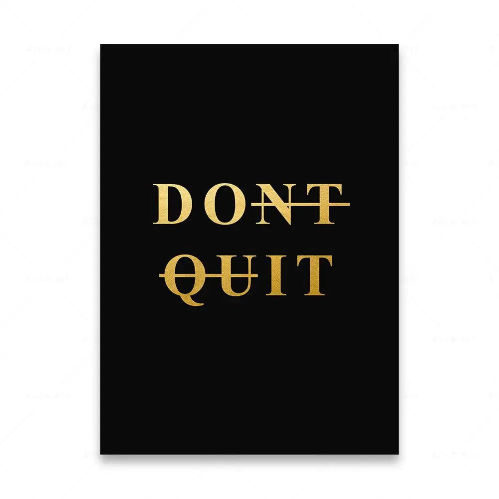 Motivational Words Black and White Canvas Wall Art Print