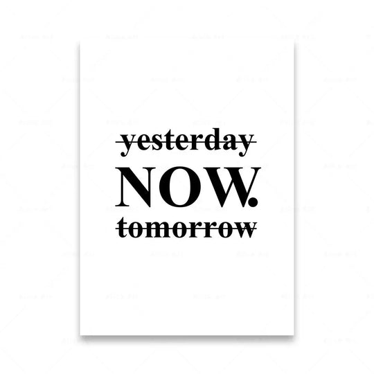 Motivational Words Black and White Canvas Wall Art Print